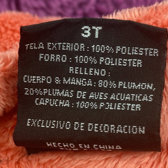 Snoozu Hooded Puffer Purple Girls Jacket Outerwear - Picture 9 of 9